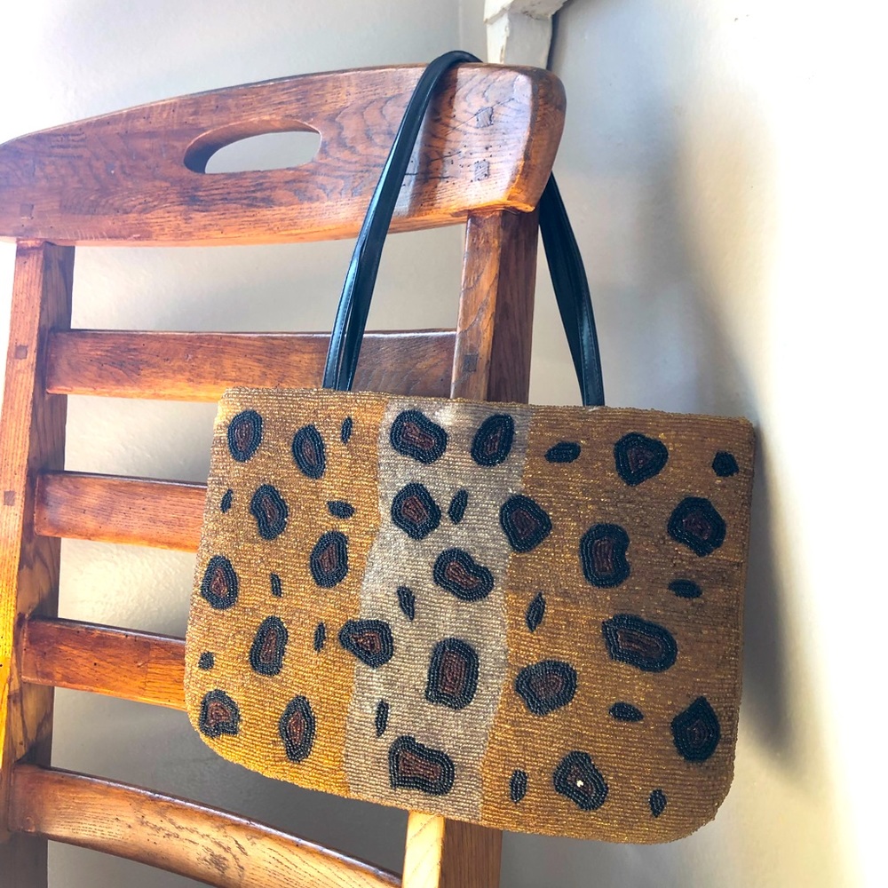 Beaded Leopard Bag